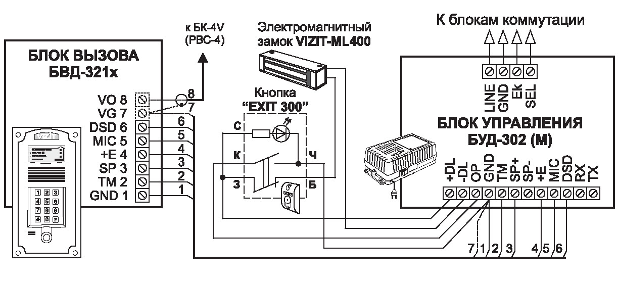 схемы на домофон KOCOM KVM 301 circuit